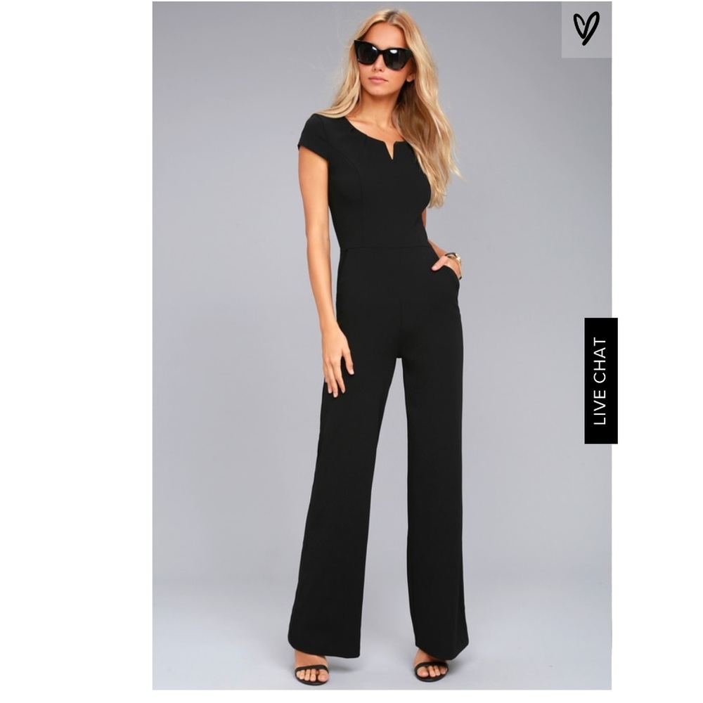 Black short sleeve jumpsuit